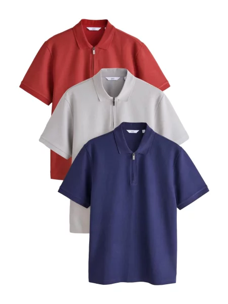 Next Tricou bleumarin roșu intens gri