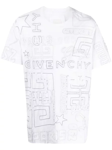 Tricou Givenchy cu broderie alb