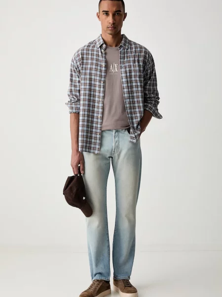Tricou cu mânecă lungă Armani Exchange bej