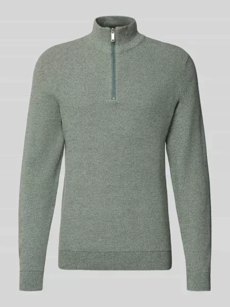 Bluza z kołnierzem o kroju regular fit z bawełny ekologicznej model ‘ROSS’ Selected Homme zielona