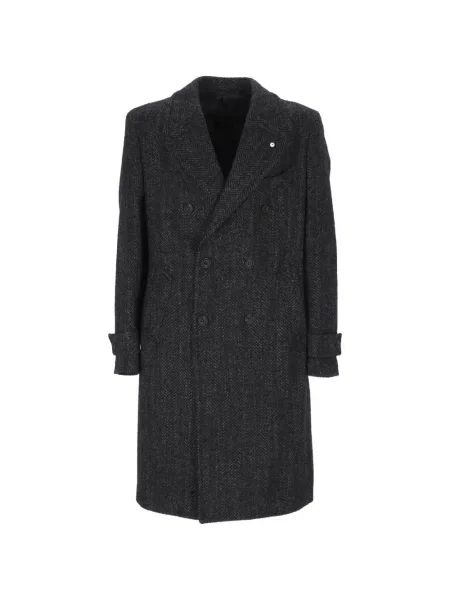 Palton L.b.m. 1911 cu model herringbone cu două rânduri de nasturi gri