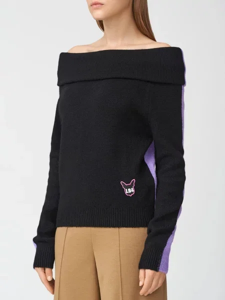 Джемпер Just Before віскоза/поліестер чорний