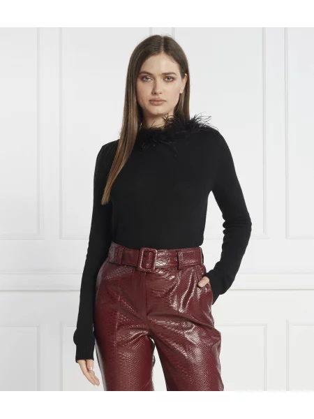 TWINSET Pulover cu adaos de lână și cașmir negru