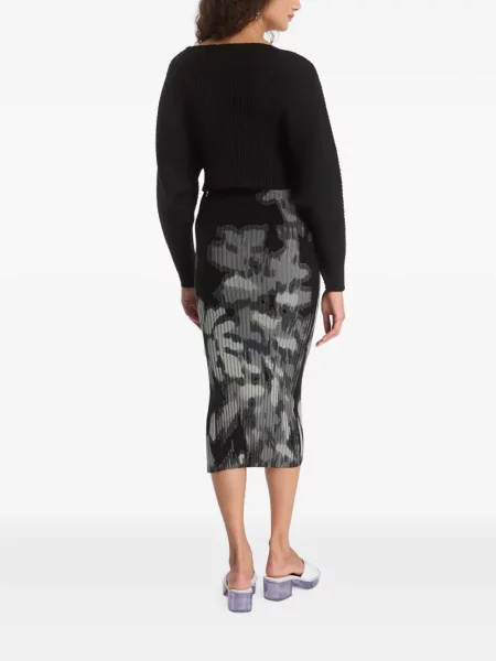 Rochie midi Desigual cu model floral cu imagine negru