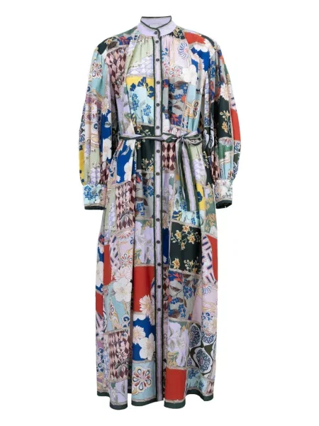 Sukienka koszulowa Alemais do kolan garniturowa niebieska