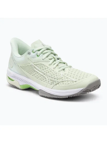 Pantofi de tenis pentru femei Mizuno Wave Exceed Tour 5 CC ambrozie / argintiu / techno verde