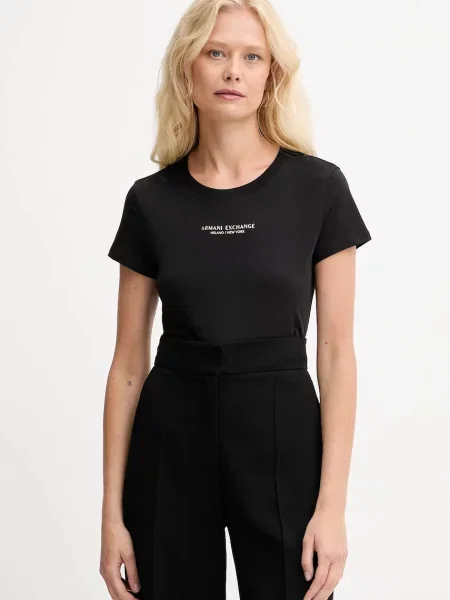 Тениска Armani Exchange дамска черно