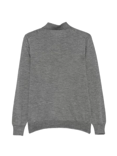 Lung tricou polo Barba gri