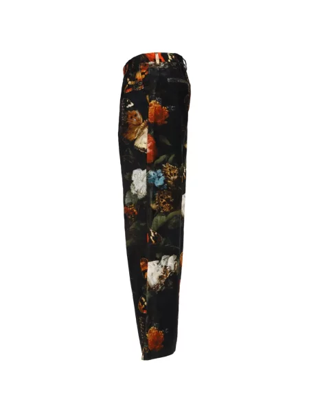 Pantaloni R13 cu model floral negru