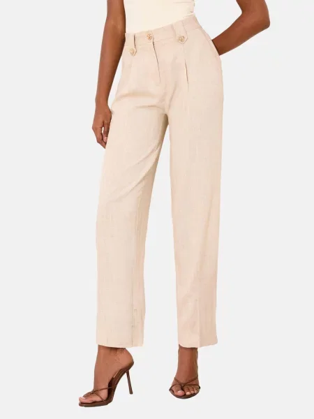 Lipsy Pantaloni cutați crem