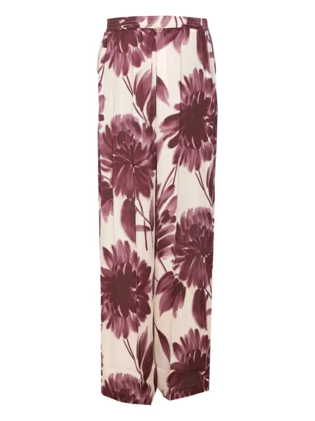 Pantaloni Twinset cu model floral roșu