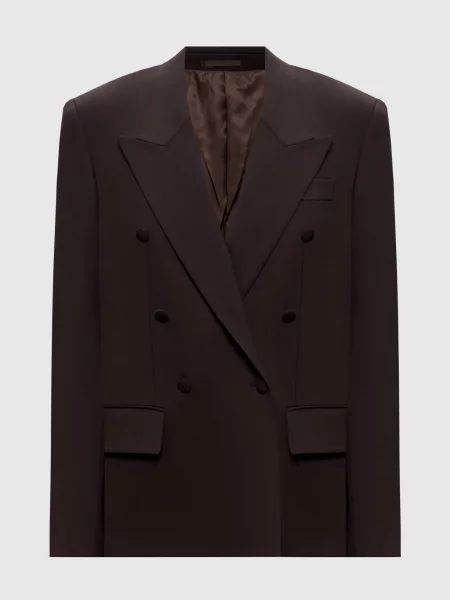 Шерстяной двубортный пиджак Jacob Lee коричневый