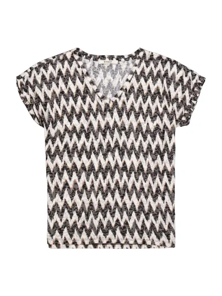 GARCIA Tricou bej închis / gri / negru alb