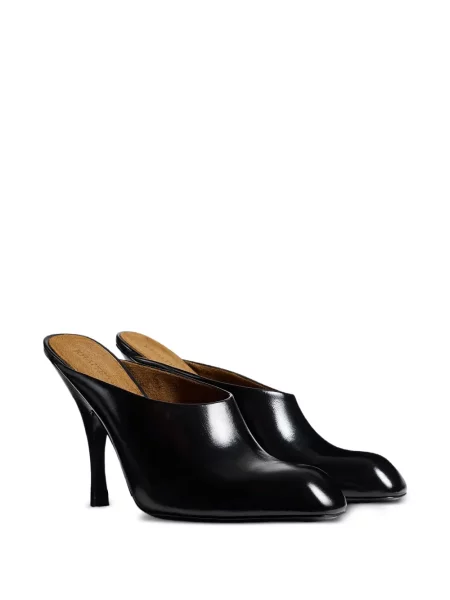 Papuci tip mules Khaite din piele negru