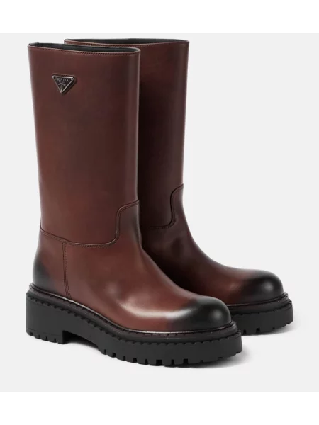 Cizme Prada din piele maro