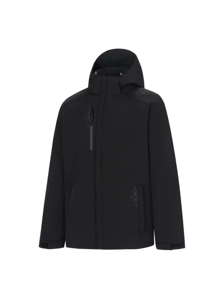 Kurtka z kapturem z podszewką softshell z odstraszaczem czarna