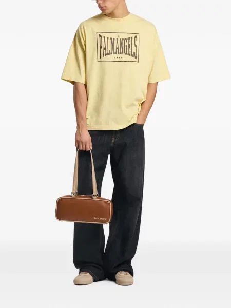 Tricou Palm Angels cu autograf galben