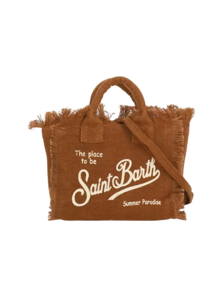Saint Barth Torebki Kobieta ONE SIZE Mini Vanity Linen brązowy