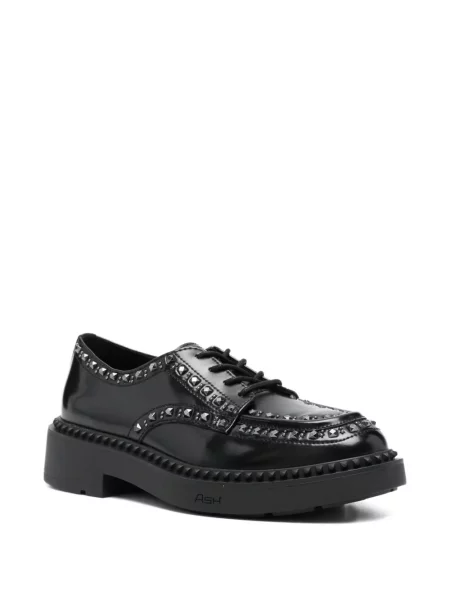 Pantofi derby Ash din piele cu tepi negru