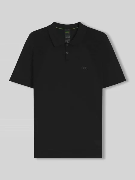 Koszulka polo z detal z logo Boss Green czarna