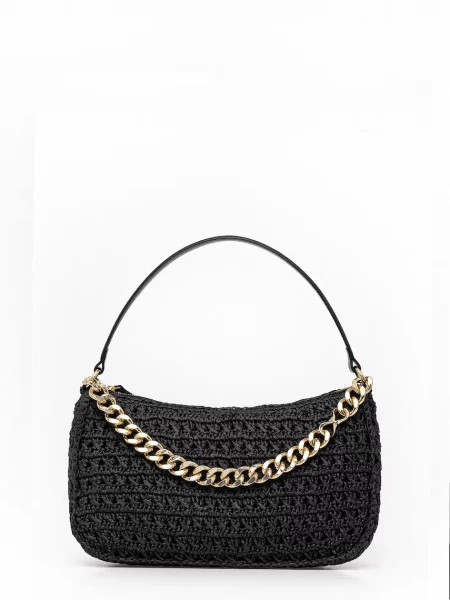 Torebka hobo Twinset skórzana czarna