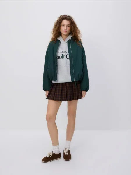 Reserved Картата мініспідниця темно коричневий