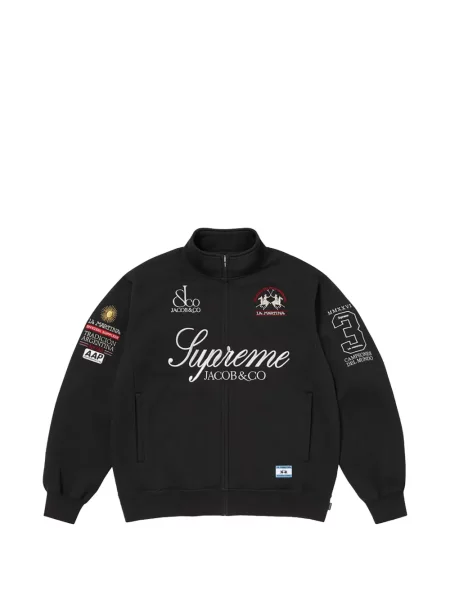 Hanorac cu fermoar Supreme cu broderie negru