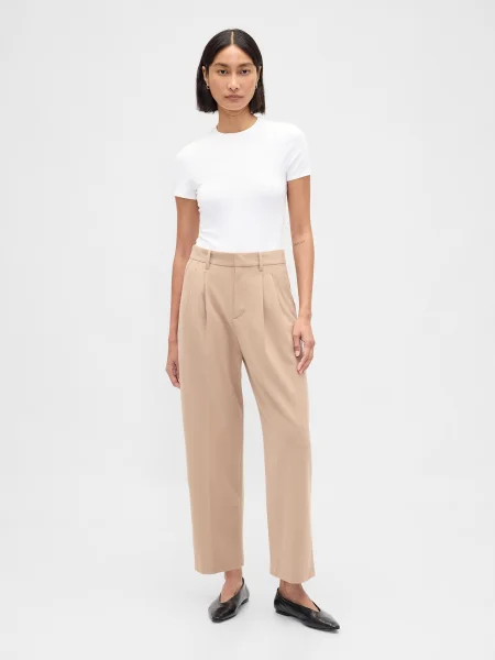 Pantaloni Gap din țesătură twill negru