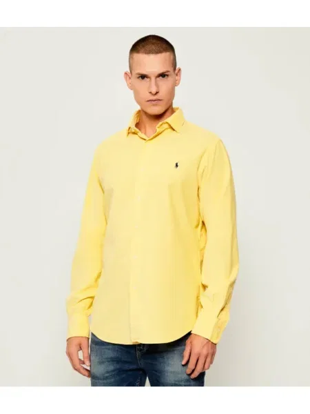 POLO RALPH LAUREN De catifea reiată cămașă | Custom fit galben