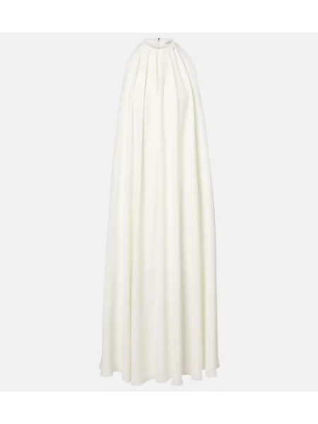 Maksi sukienka maxi Givenchy drapowana garniturowa biała