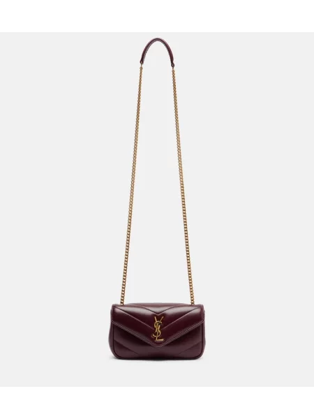 Bőr bőr táska Saint Laurent borvörös