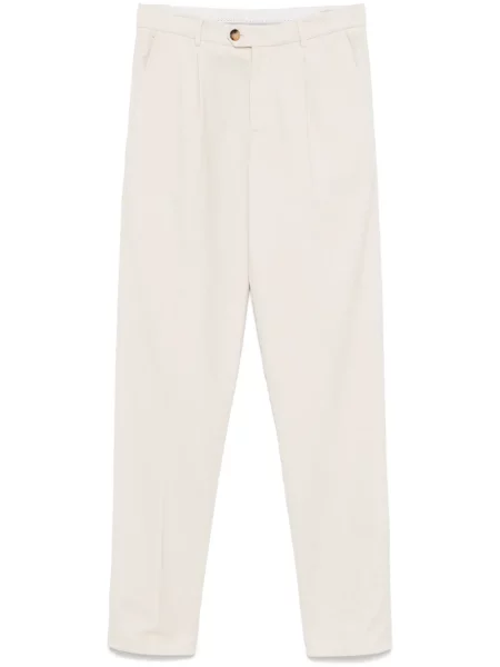 Manšestrové kalhoty Brunello Cucinelli bílé