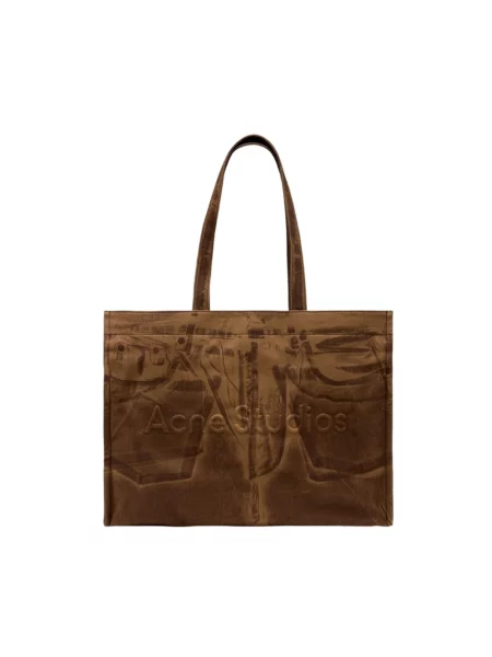 Torebka Acne Studios z logo brązowa