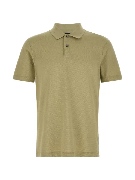Tricou polo Boss din jacard verde