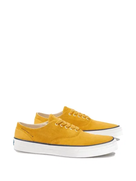 Sneakerși Fortela cu șireturi din piele de căprioară galben