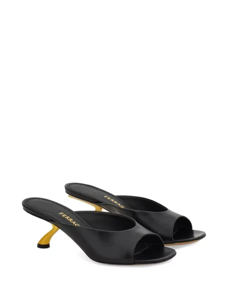 Sandale Ferragamo cu vârf deschis negru