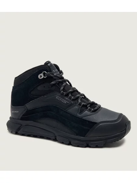 Tommy Hilfiger Ghete de trekking Mix Chukka Runner | piele întoarsă negru