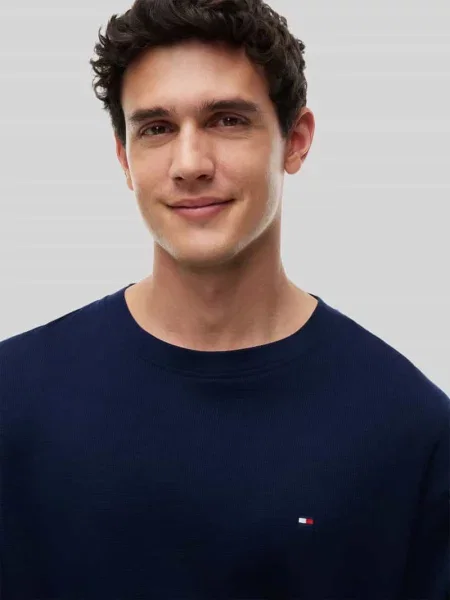 Dres z paskiem z logo w dwuczęściowa zestaw Tommy Hilfiger granatowy