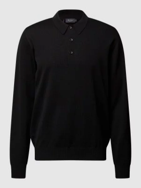 Maerz Muenchen Sweter Z Kołnierzem Polo schwarz czarny