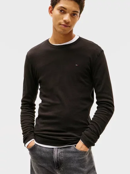 Лонгслів Tommy Jeans чорний