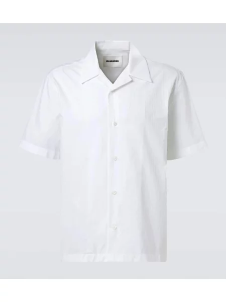 Cămașă Jil Sander în carouri din poplin alb