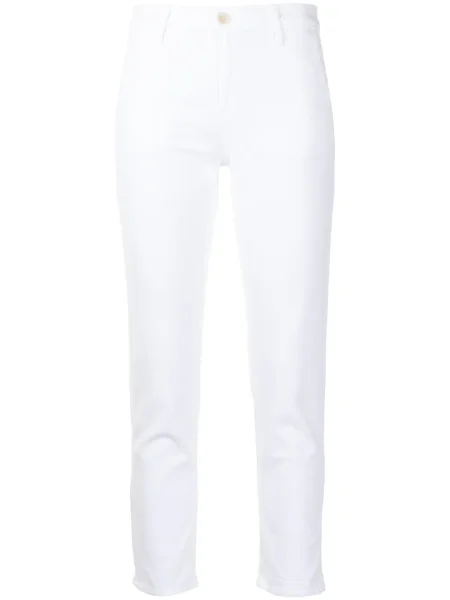 Skinny jeansy skinny Ag Jeans o krotszym kroju białe