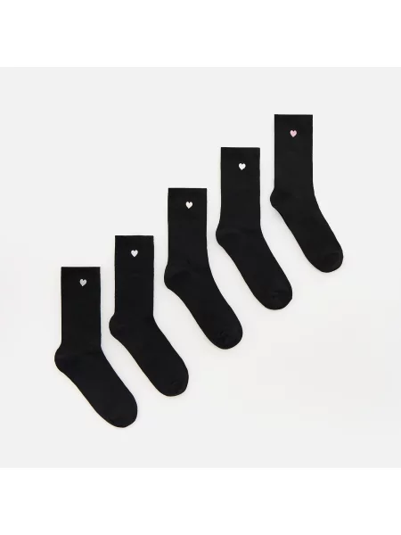 Reserved Dlouhé vyšívané ponožky balení 5 ks černý