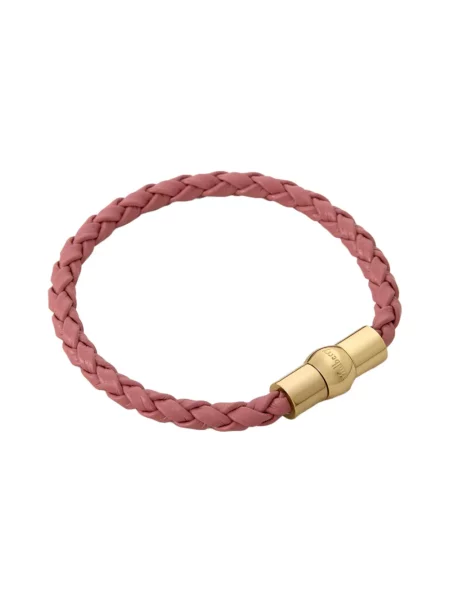 Bransoletka Mulberry skórzana różowa