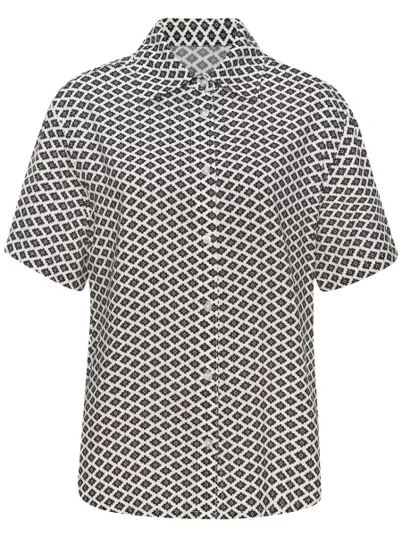 LASCANA Bluză de noapte negru alb