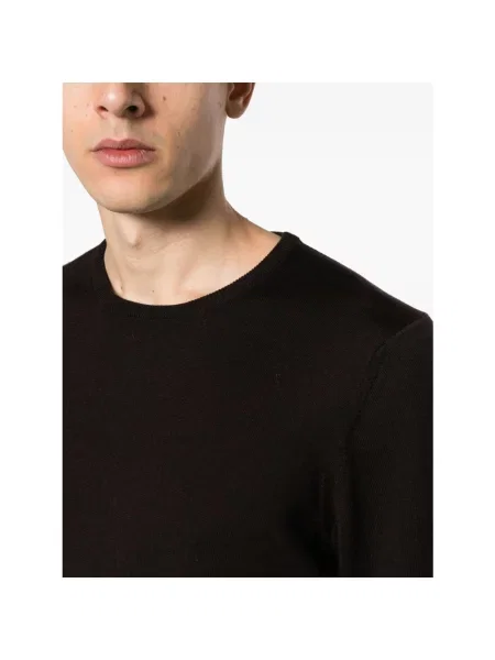 Sweter La Fileria wełniany brązowy