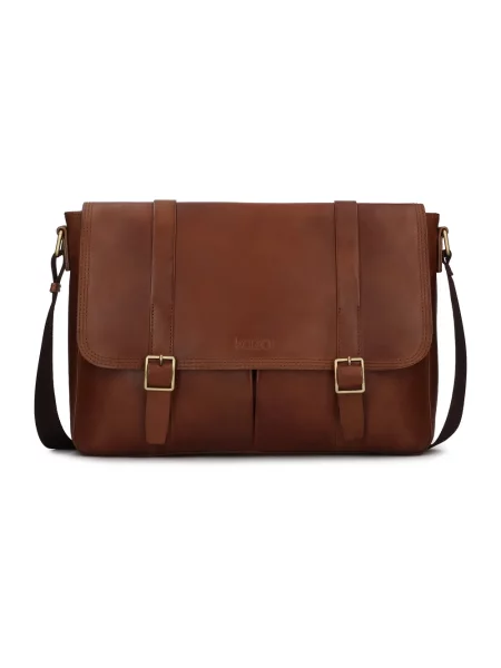 Torba crossbody Kazar skórzana brązowa