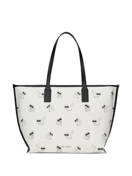 Geantă shopper Karl Lagerfeld cu imagine alb