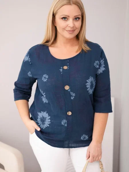 Bluză Kesi Włoski cu mâneci scurte albastru