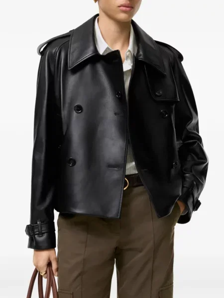Decupat geanta de piele Burberry negru